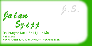 jolan szijj business card